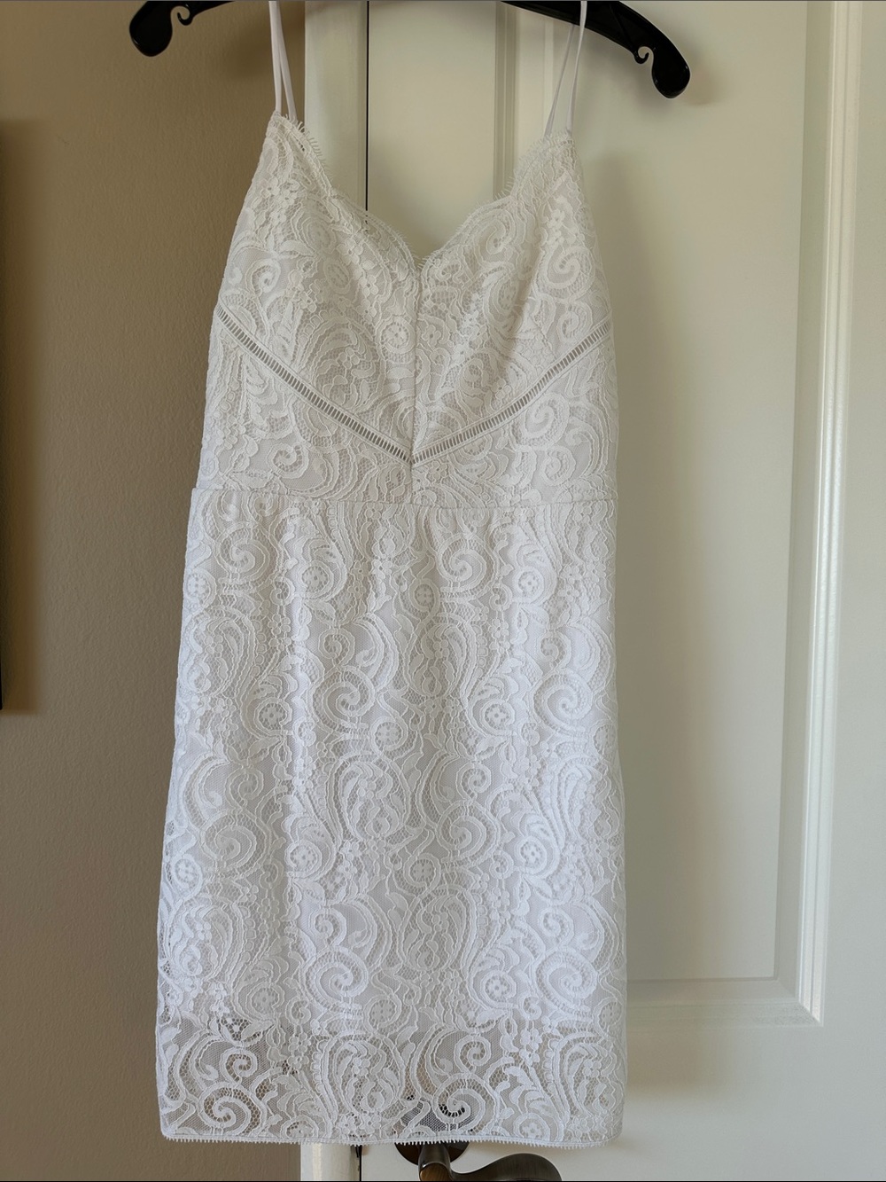White Lace Spaghetti-Strap Dress - Brand